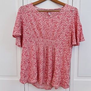 Isabel Pink Floral Maternity Shirt